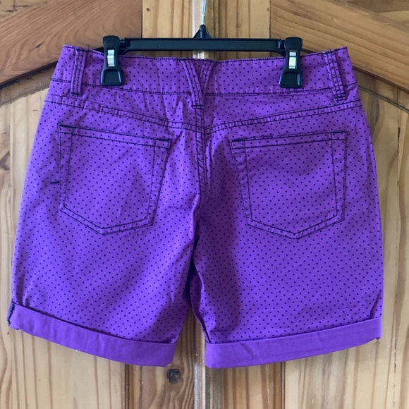 Women’s Be Bop purple black polka dot cuffed hem shorts size 5 - NWT - Picture 5 of 9